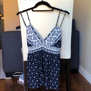 Navy Blue Paisly Top